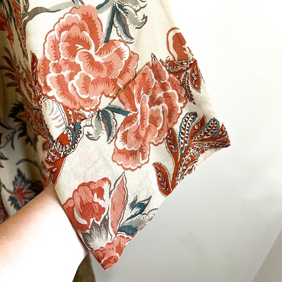 Ralph Lauren Collection Paisley Floral Silk Duster Kaftan Sz M Long Line Dress - Picture 7 of 14